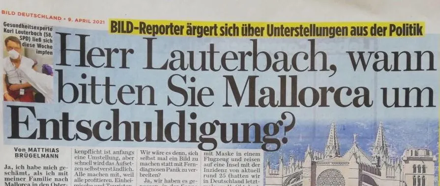 Bild Zeitung Lauterbach Entschuldigung Mallorcazeitung