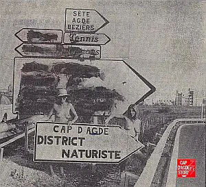 Cap d´Agde Hinweisschild Strasse Erotravel 1980