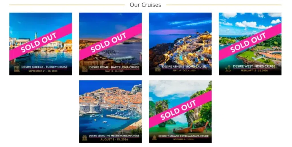 Desire Cruises aktuell 2024 Erotravel