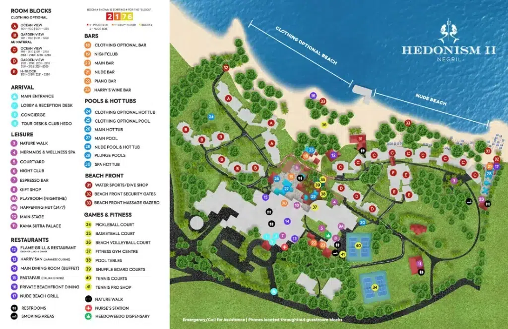 hedonism II resort jamaika übersichtskarte erotravel