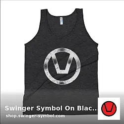 swinger symbol tank top schwarz silber erotravel